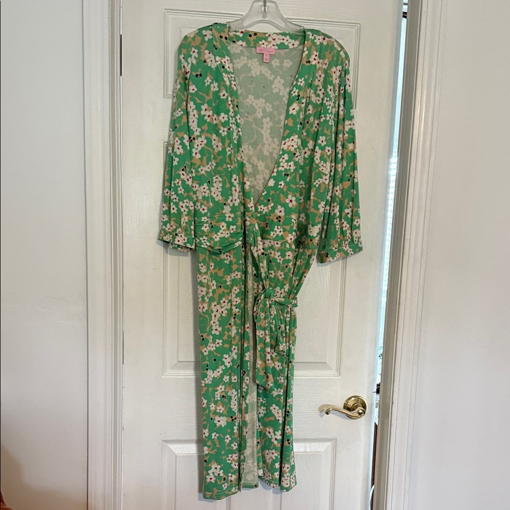 Lilly Pulitzer Green Floral Midi Dress
